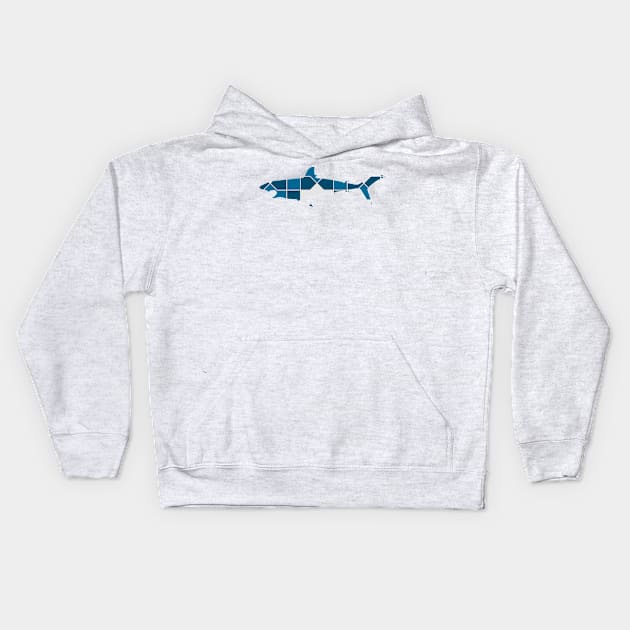 Shark Silhouette with Pattern Kids Hoodie by deificusArt